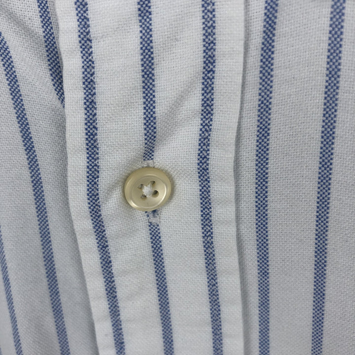 Ralph Lauren YARMOUTH Long Sleeve Button-Down Striped Shirt, Men's M Size cotton white type Vintage Second Hand