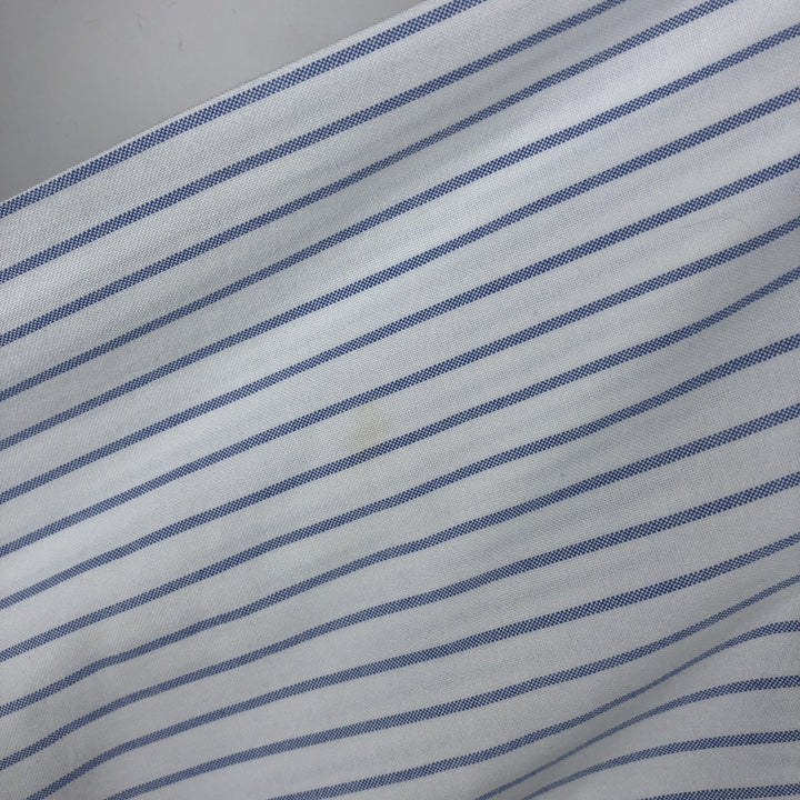 Ralph Lauren YARMOUTH Long Sleeve Button-Down Striped Shirt, Men's M Size cotton white type Vintage Second Hand