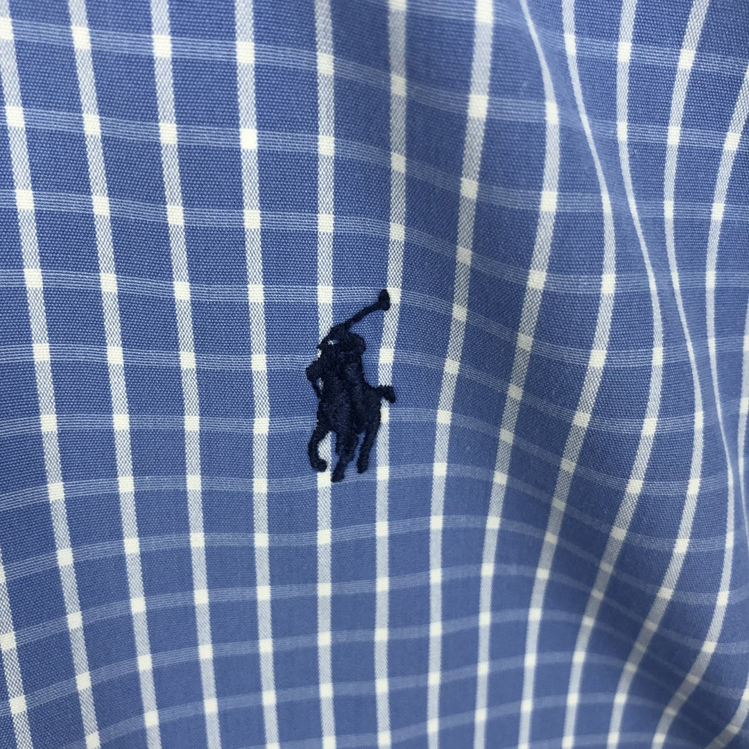 Ralph Lauren BLAKE long sleeve button down check shirt, men's size M cotton Blue type light blue Vintage Second Hand