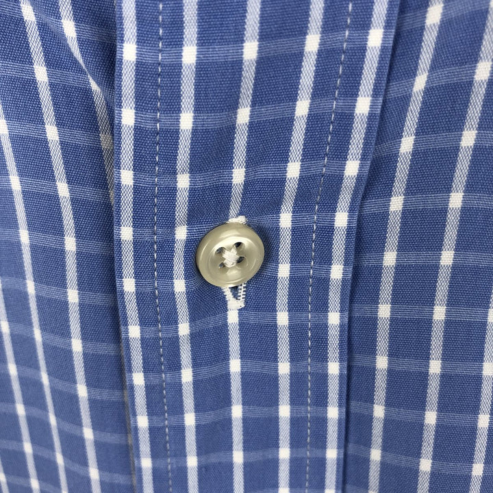 Ralph Lauren BLAKE long sleeve button down check shirt, men's size M cotton Blue type light blue Vintage Second Hand