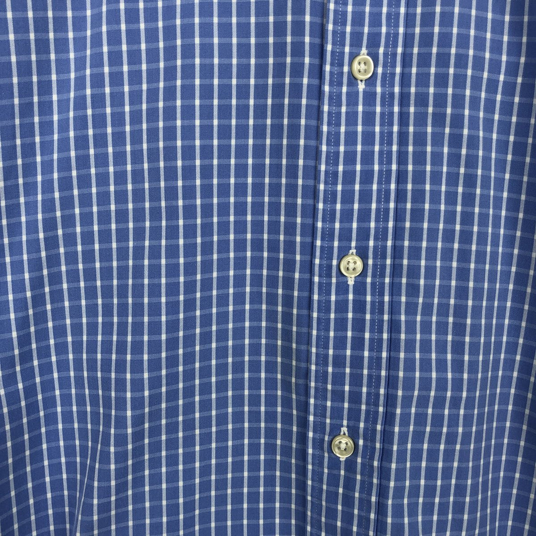 Ralph Lauren BLAKE long sleeve button down check shirt, men's size M cotton Blue type light blue Vintage Second Hand