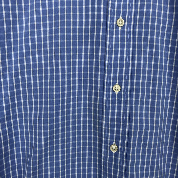 Ralph Lauren BLAKE long sleeve button down check shirt, men's size M cotton Blue type light blue Vintage Second Hand