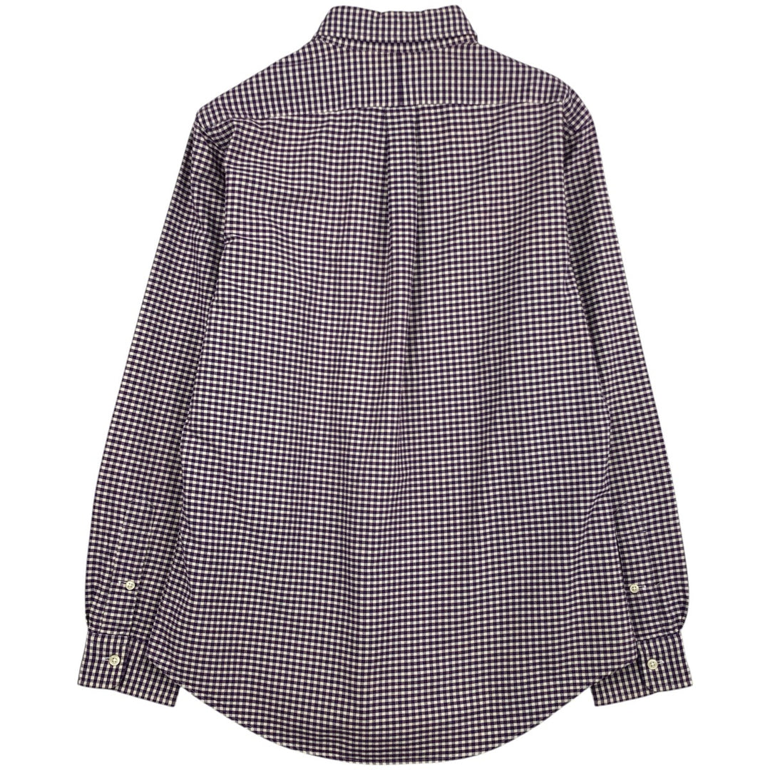 Ralph Lauren CUSTOM FIT Gingham Check Long Sleeve Button Down Check Shirt Men's M Size cotton purple type Vintage Second Hand