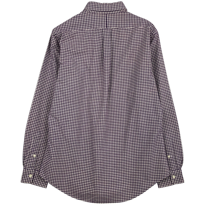 Ralph Lauren CUSTOM FIT Gingham Check Long Sleeve Button Down Check Shirt Men's M Size cotton purple type Vintage Second Hand