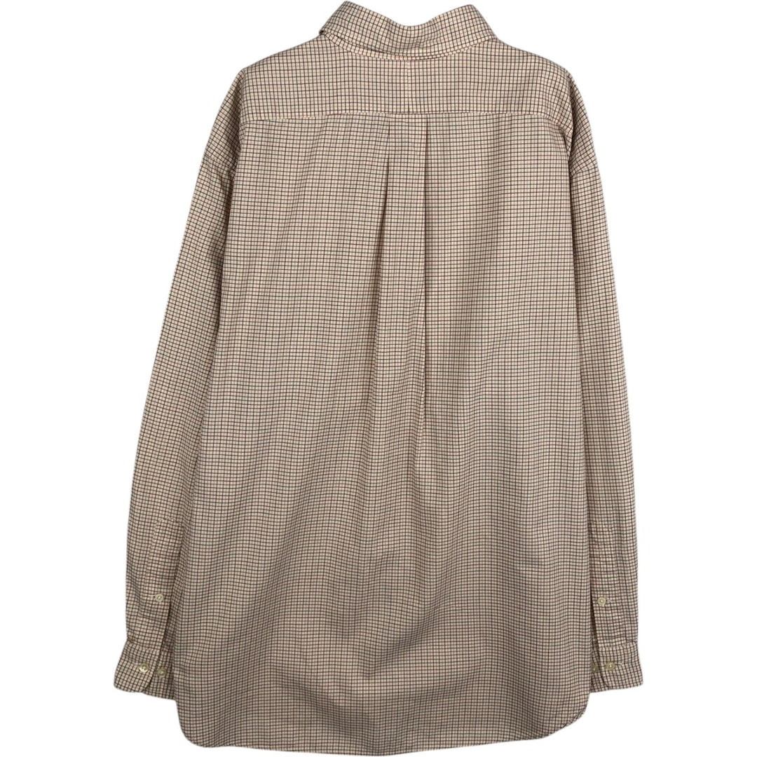 Ralph Lauren Classic Fit Long Sleeve Button Down Check Shirt Men's XL cotton Beige type Vintage Second Hand