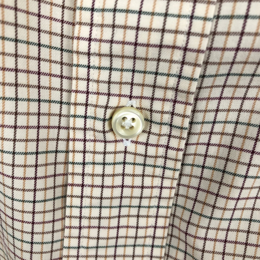 Ralph Lauren Classic Fit Long Sleeve Button Down Check Shirt Men's XL cotton Beige type Vintage Second Hand