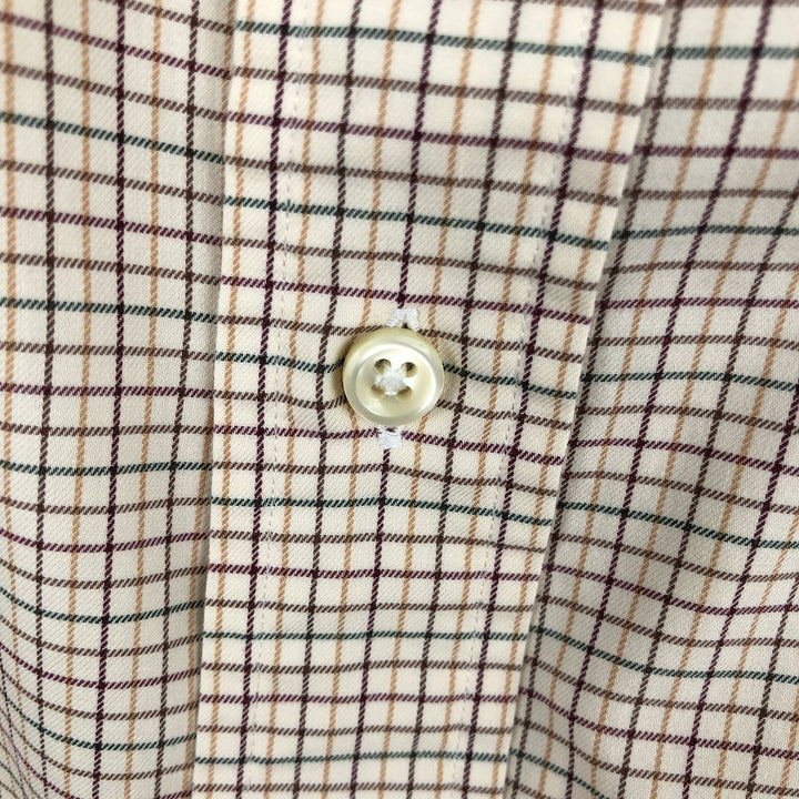 Ralph Lauren Classic Fit Long Sleeve Button Down Check Shirt Men's XL cotton Beige type Vintage Second Hand