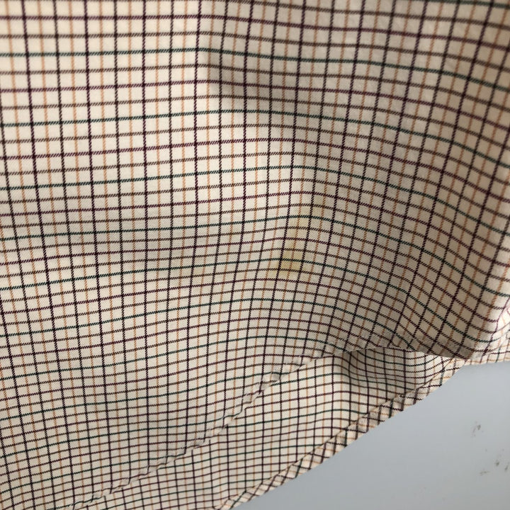 Ralph Lauren Classic Fit Long Sleeve Button Down Check Shirt Men's XL cotton Beige type Vintage Second Hand