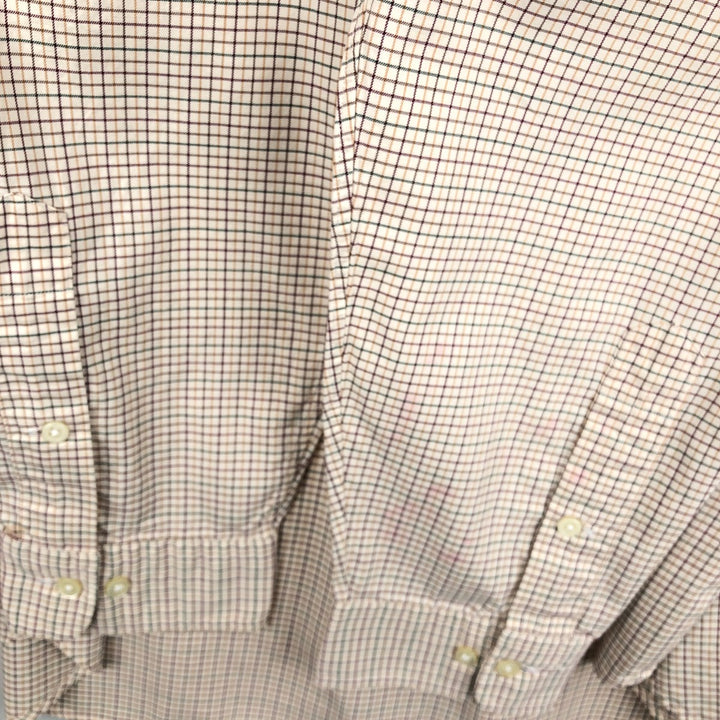 Ralph Lauren Classic Fit Long Sleeve Button Down Check Shirt Men's XL cotton Beige type Vintage Second Hand