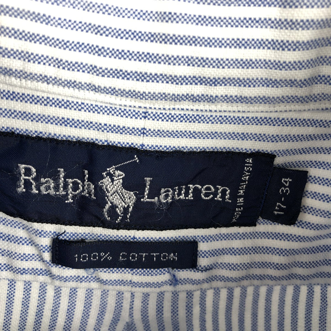 Ralph Lauren long sleeve button down striped shirt, men's XL size cotton white type Vintage Second Hand