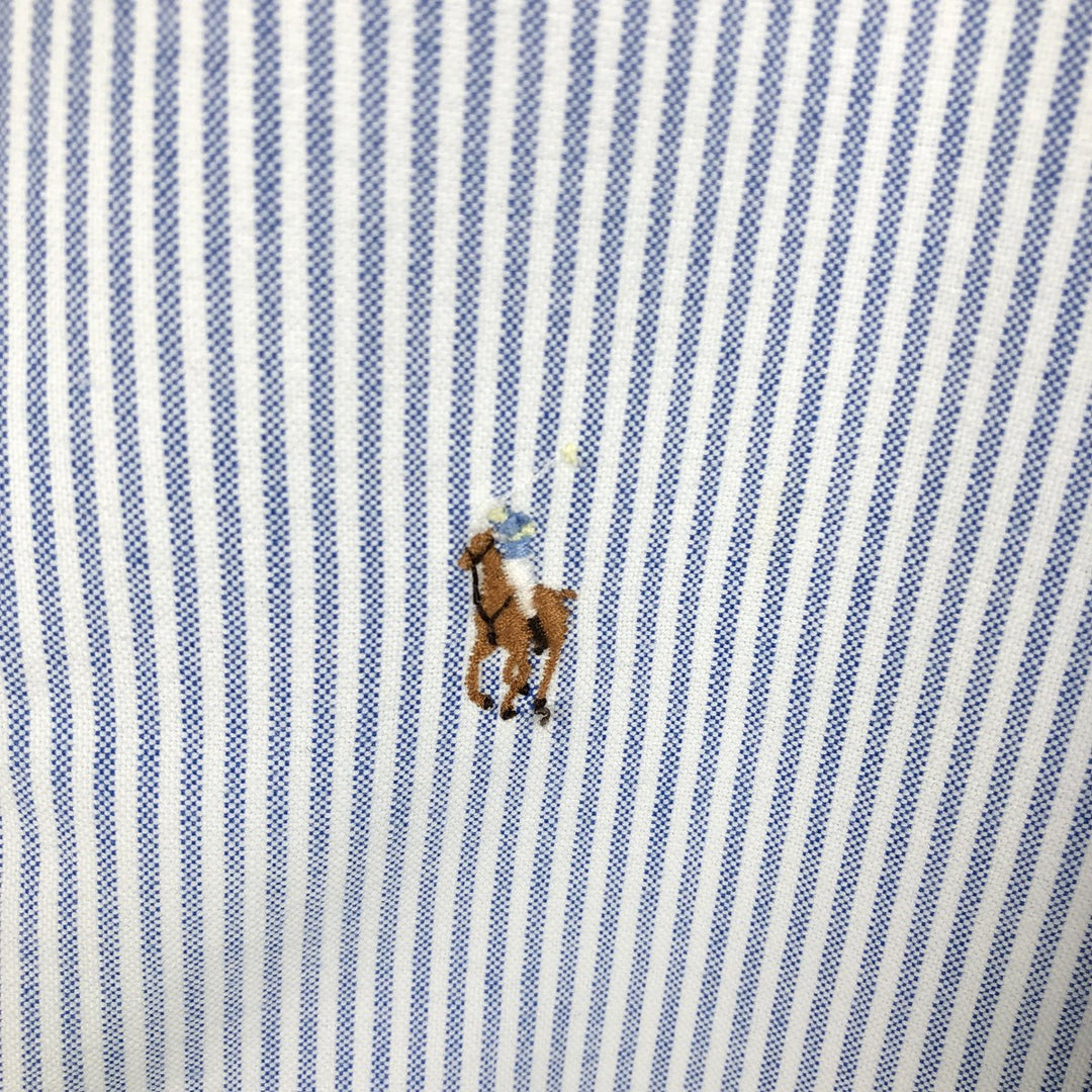 Ralph Lauren long sleeve button down striped shirt, men's XL size cotton white type Vintage Second Hand