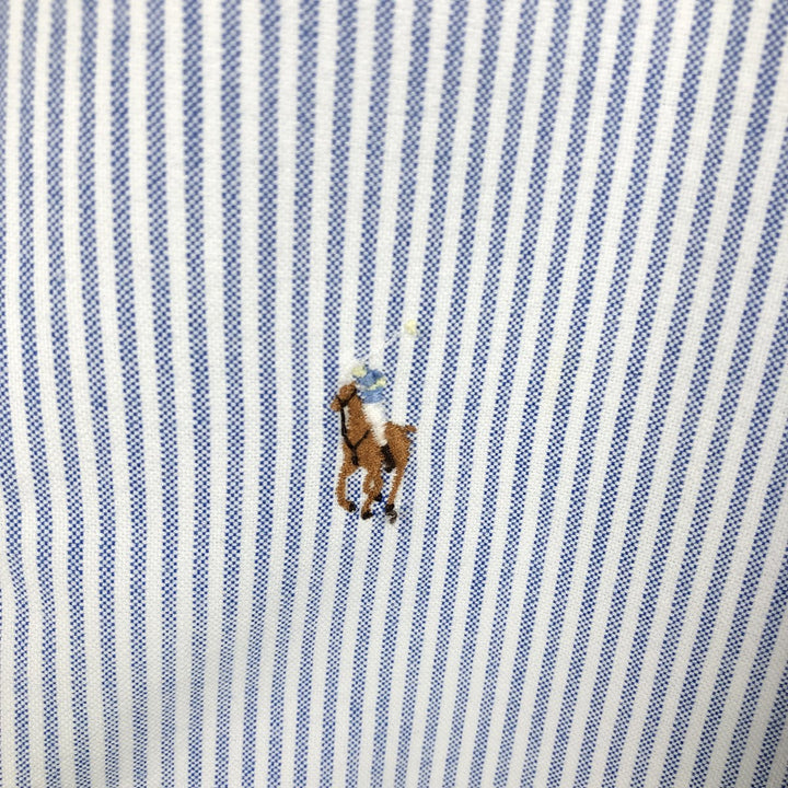 Ralph Lauren long sleeve button down striped shirt, men's XL size cotton white type Vintage Second Hand