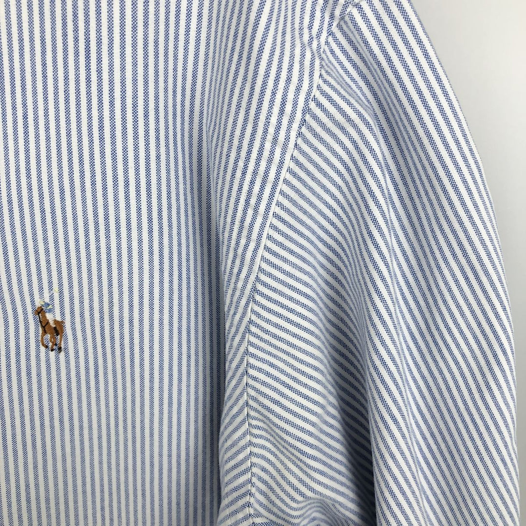 Ralph Lauren long sleeve button down striped shirt, men's XL size cotton white type Vintage Second Hand