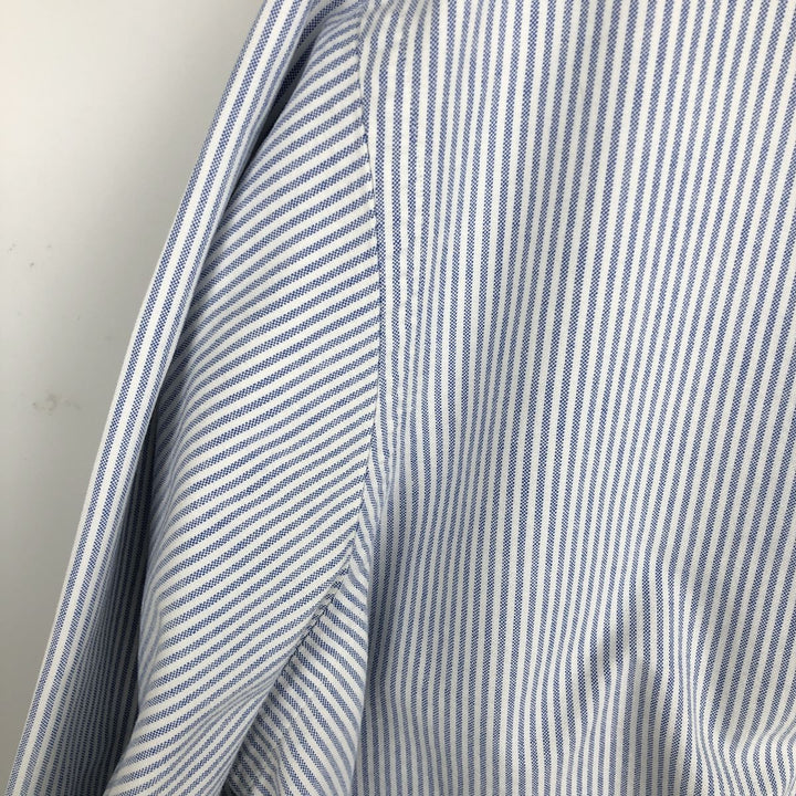 Ralph Lauren long sleeve button down striped shirt, men's XL size cotton white type Vintage Second Hand