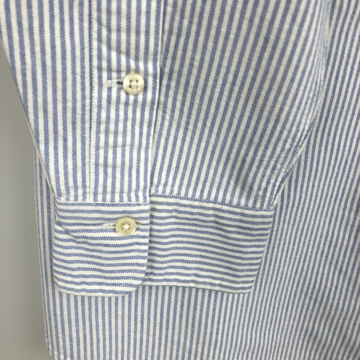 Ralph Lauren long sleeve button down striped shirt, men's XL size cotton white type Vintage Second Hand