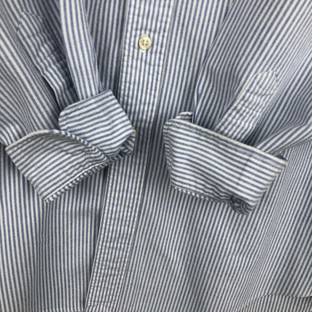 Ralph Lauren long sleeve button down striped shirt, men's XL size cotton white type Vintage Second Hand