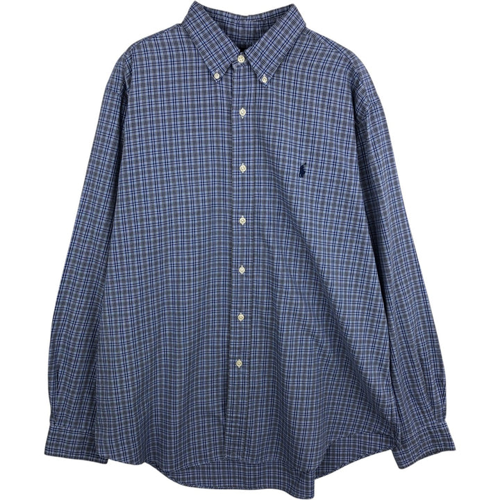 Ralph Lauren Classic Fit Long Sleeve Button Down Check Shirt Men's XL cotton blue type Vintage Second Hand