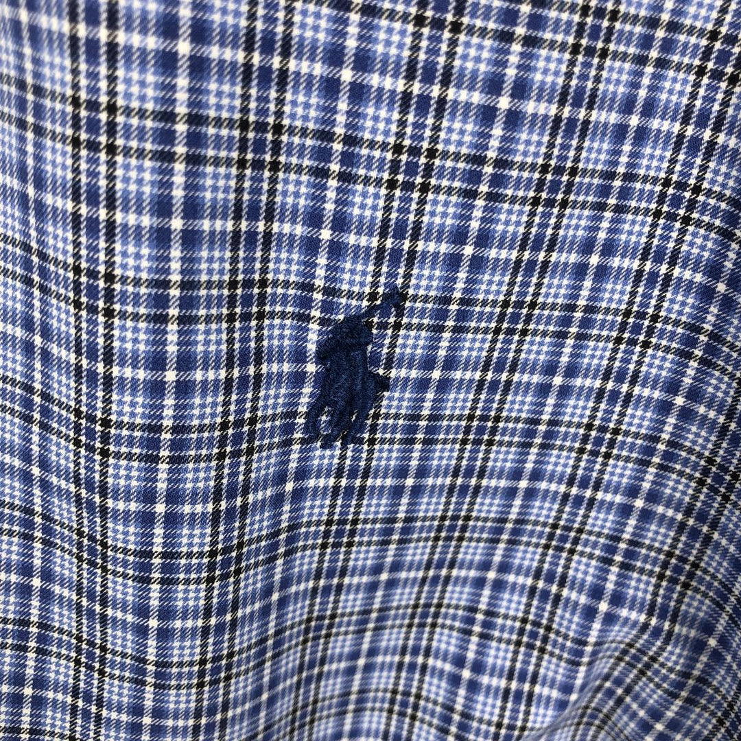 Ralph Lauren Classic Fit Long Sleeve Button Down Check Shirt Men's XL cotton blue type Vintage Second Hand