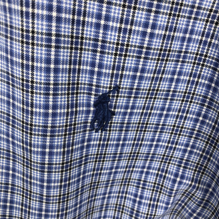 Ralph Lauren Classic Fit Long Sleeve Button Down Check Shirt Men's XL cotton blue type Vintage Second Hand