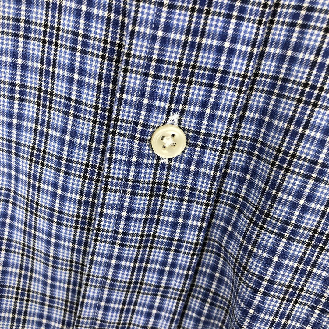 Ralph Lauren Classic Fit Long Sleeve Button Down Check Shirt Men's XL cotton blue type Vintage Second Hand