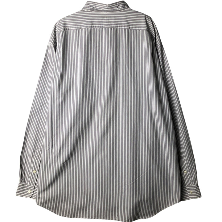 Ralph Lauren MARLOWE Long-Sleeve Button-Down Striped Shirt, Men's Size XXL (approx.) cotton gray type Vintage Second Hand