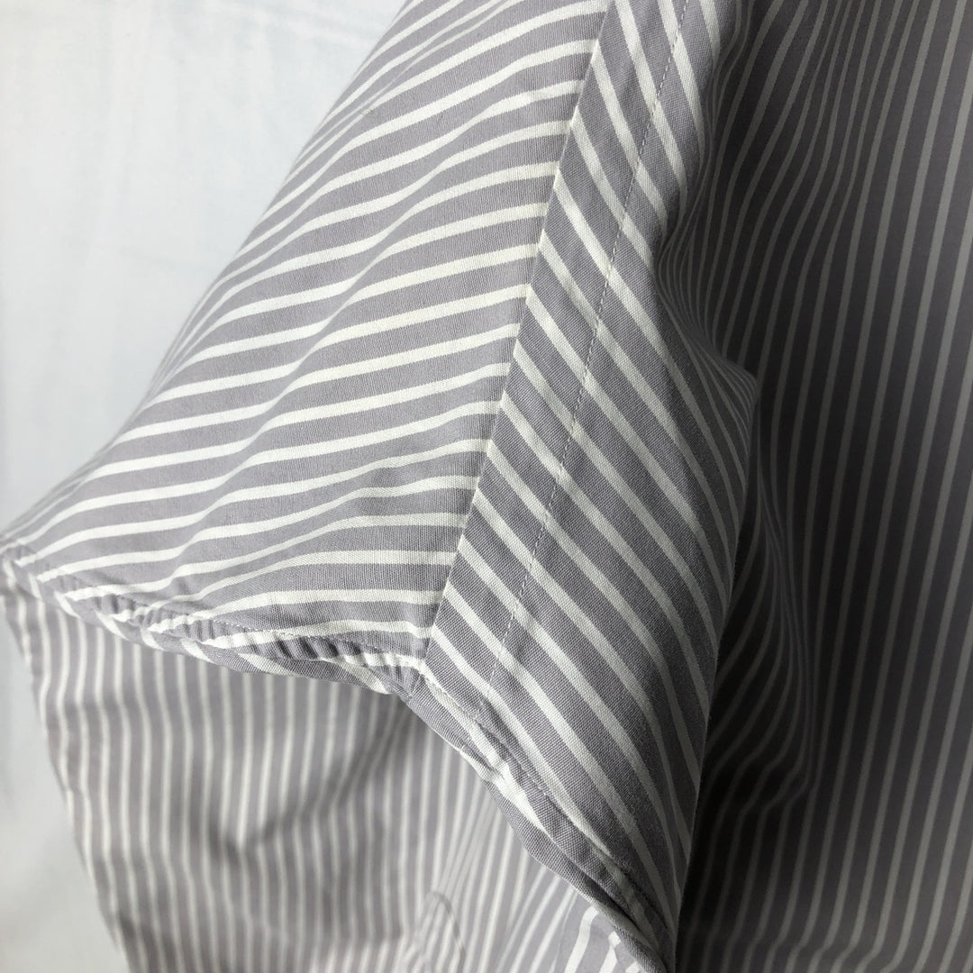 Ralph Lauren MARLOWE Long-Sleeve Button-Down Striped Shirt, Men's Size XXL (approx.) cotton gray type Vintage Second Hand