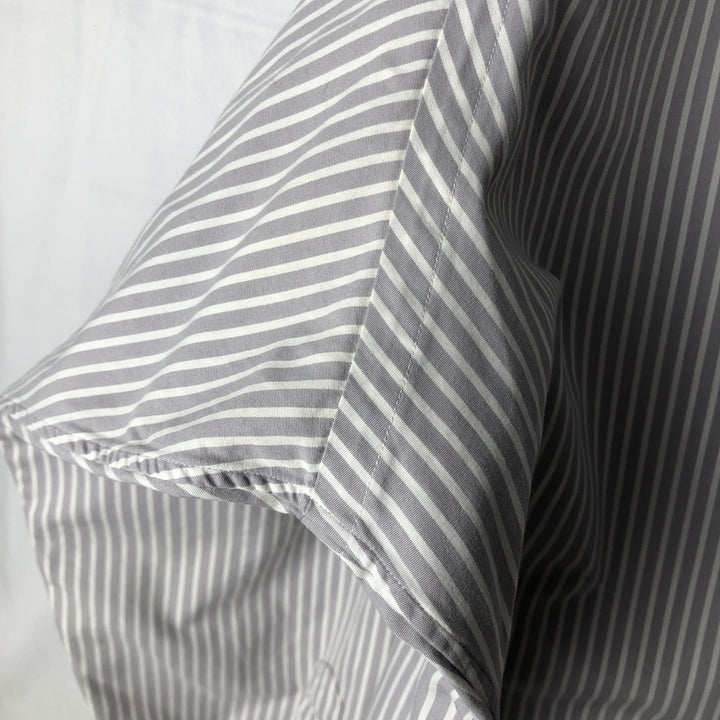 Ralph Lauren MARLOWE Long-Sleeve Button-Down Striped Shirt, Men's Size XXL (approx.) cotton gray type Vintage Second Hand