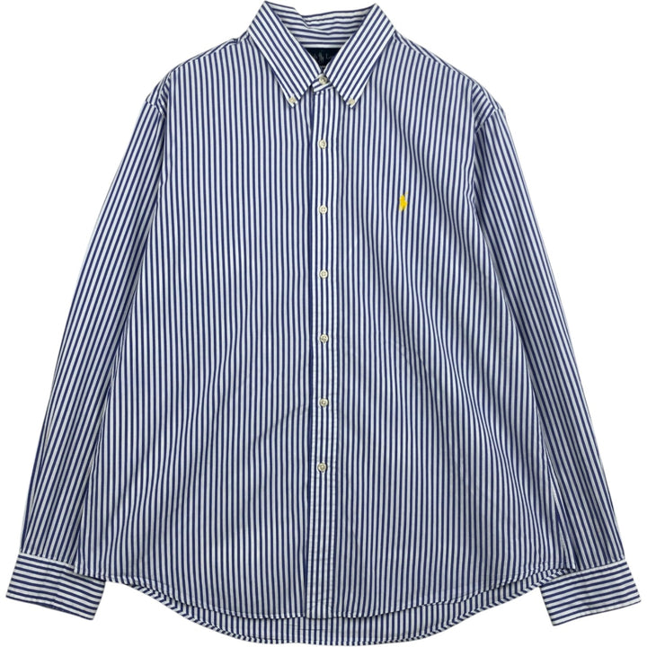 Ralph Lauren CUSTOM FIT long sleeve button down striped shirt men's XL size cotton white type Vintage Second Hand