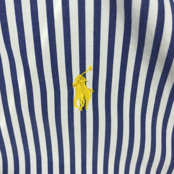Ralph Lauren CUSTOM FIT long sleeve button down striped shirt men's XL size cotton white type Vintage Second Hand