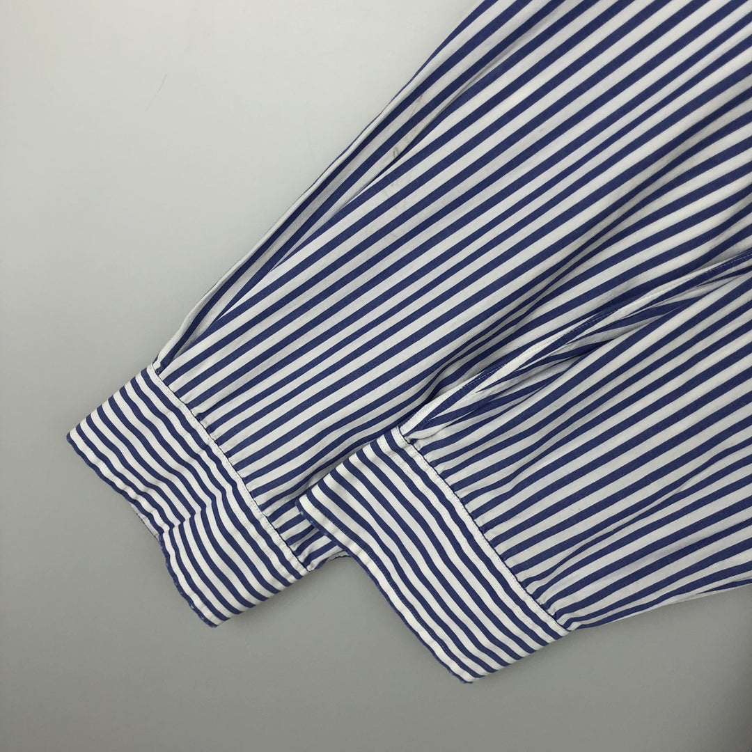 Ralph Lauren CUSTOM FIT long sleeve button down striped shirt men's XL size cotton white type Vintage Second Hand