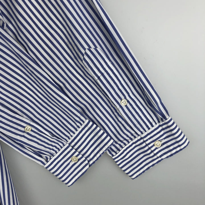 Ralph Lauren CUSTOM FIT long sleeve button down striped shirt men's XL size cotton white type Vintage Second Hand