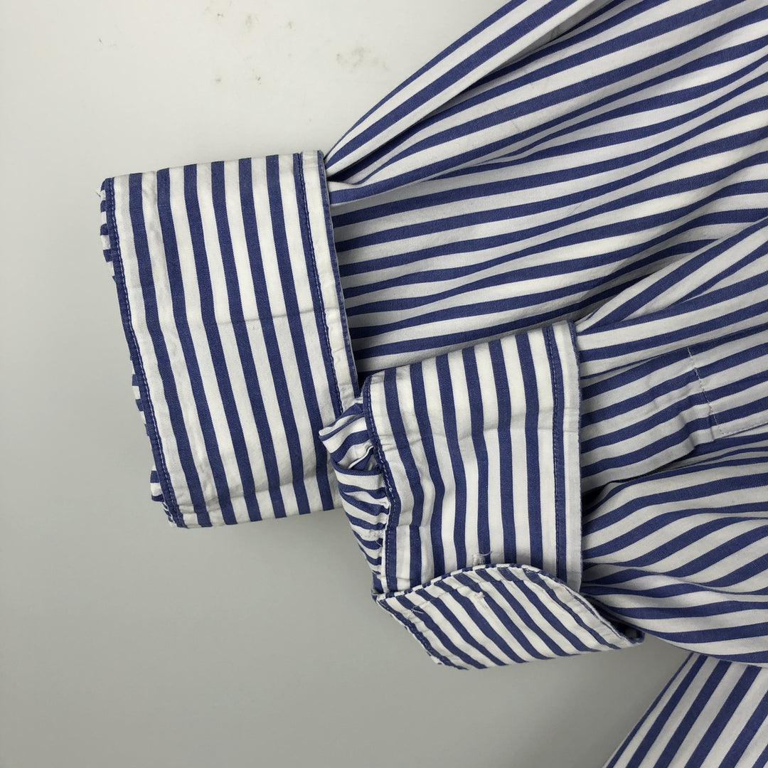 Ralph Lauren CUSTOM FIT long sleeve button down striped shirt men's XL size cotton white type Vintage Second Hand