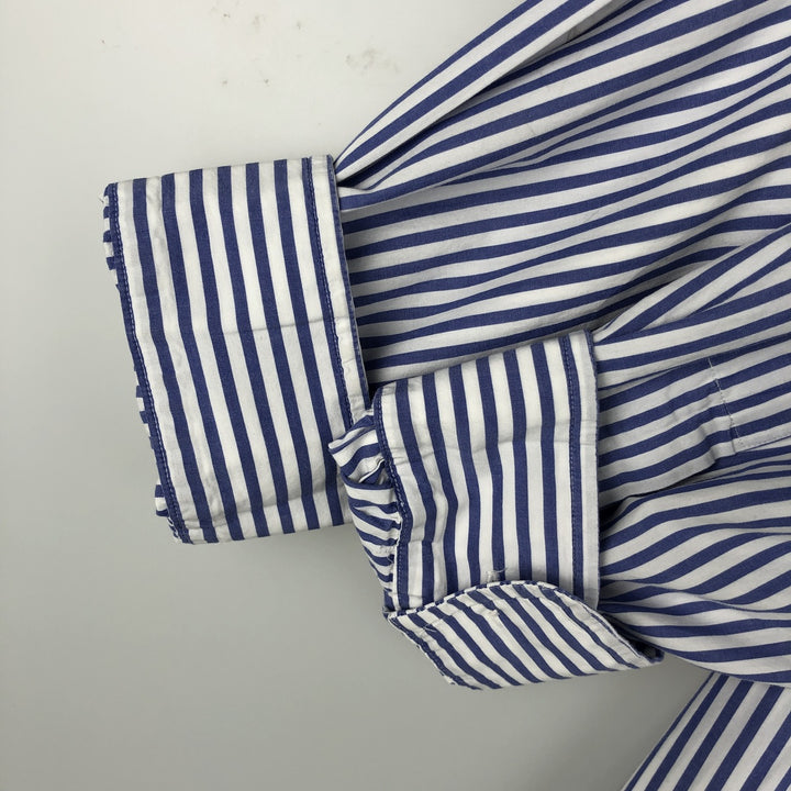 Ralph Lauren CUSTOM FIT long sleeve button down striped shirt men's XL size cotton white type Vintage Second Hand