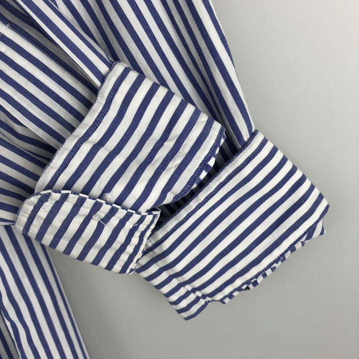 Ralph Lauren CUSTOM FIT long sleeve button down striped shirt men's XL size cotton white type Vintage Second Hand