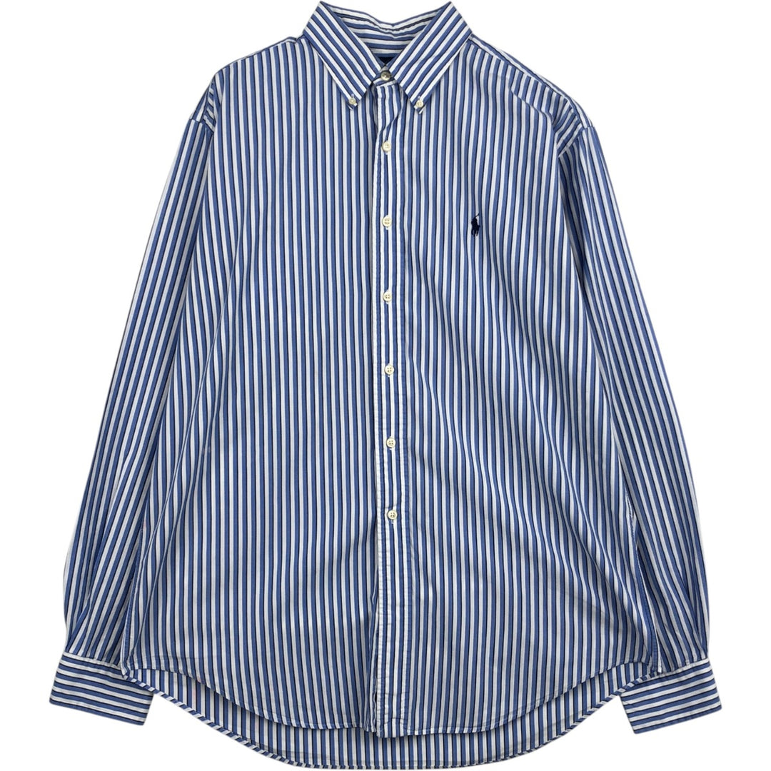 Ralph Lauren YARMOUTH Long Sleeve Button-Down Striped Shirt, Men's XL cotton white type Vintage Second Hand