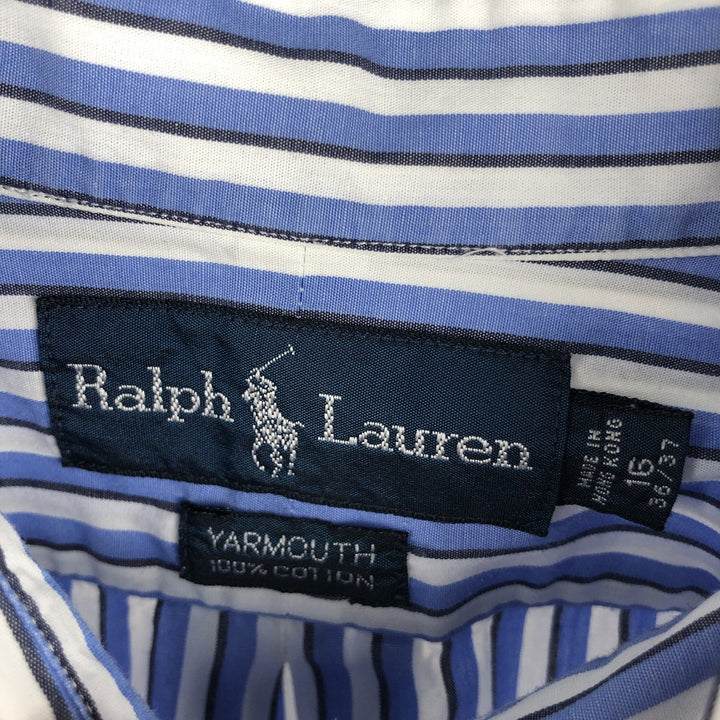 Ralph Lauren YARMOUTH Long Sleeve Button-Down Striped Shirt, Men's XL cotton white type Vintage Second Hand