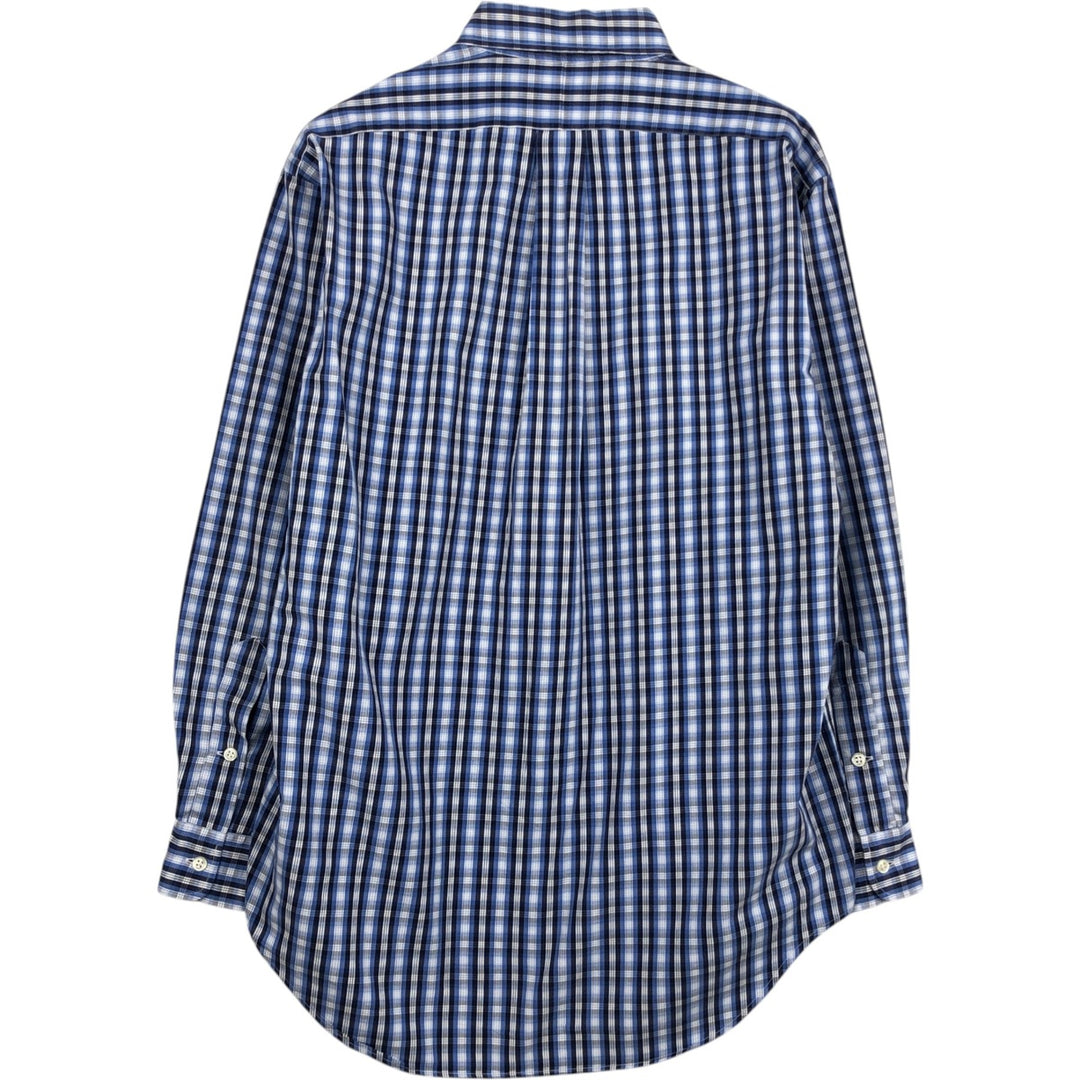 Ralph Lauren BLAKE Long-Sleeve Button-Down Check Shirt, Men's Size S (approx.) cotton blue type Vintage Second Hand