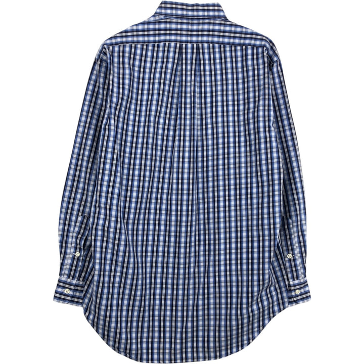Ralph Lauren BLAKE Long-Sleeve Button-Down Check Shirt, Men's Size S (approx.) cotton blue type Vintage Second Hand