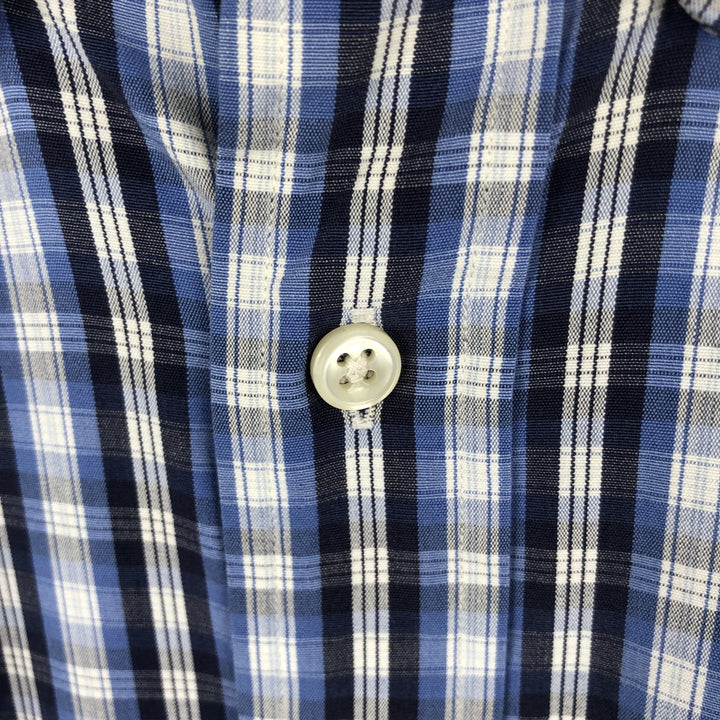 Ralph Lauren BLAKE Long-Sleeve Button-Down Check Shirt, Men's Size S (approx.) cotton blue type Vintage Second Hand