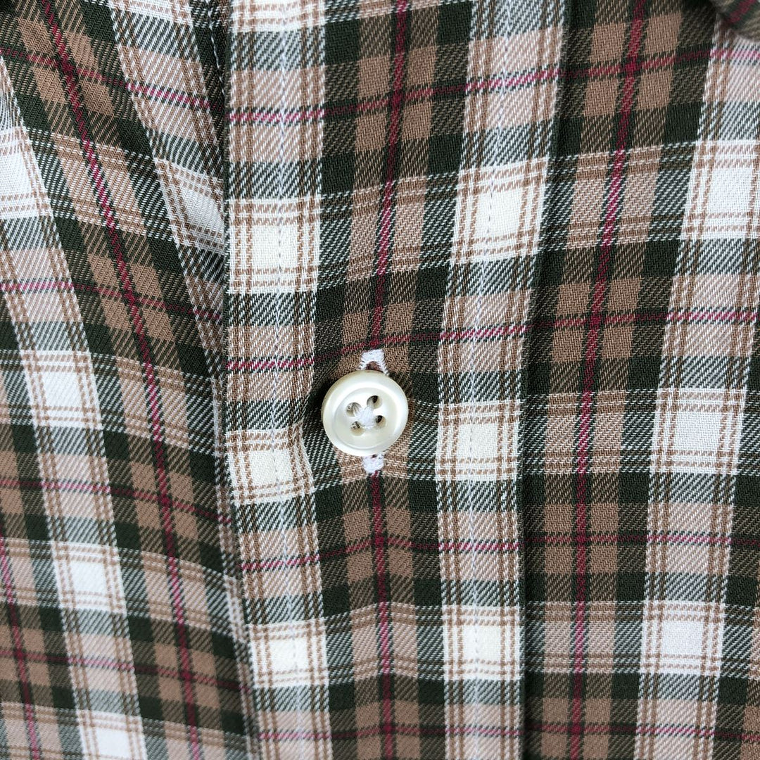 Ralph Lauren YARMOUTH Long Sleeve Button Down Check Shirt Men's XL cotton Beige type Vintage Second Hand