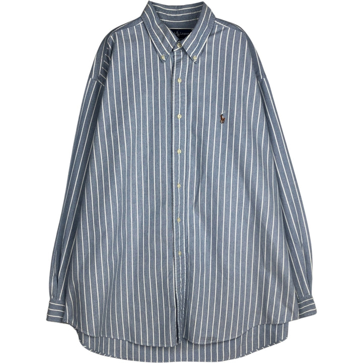 Ralph Lauren BLAKE long sleeve button-down striped shirt, men's size XL cotton Blue type light blue Vintage Second Hand