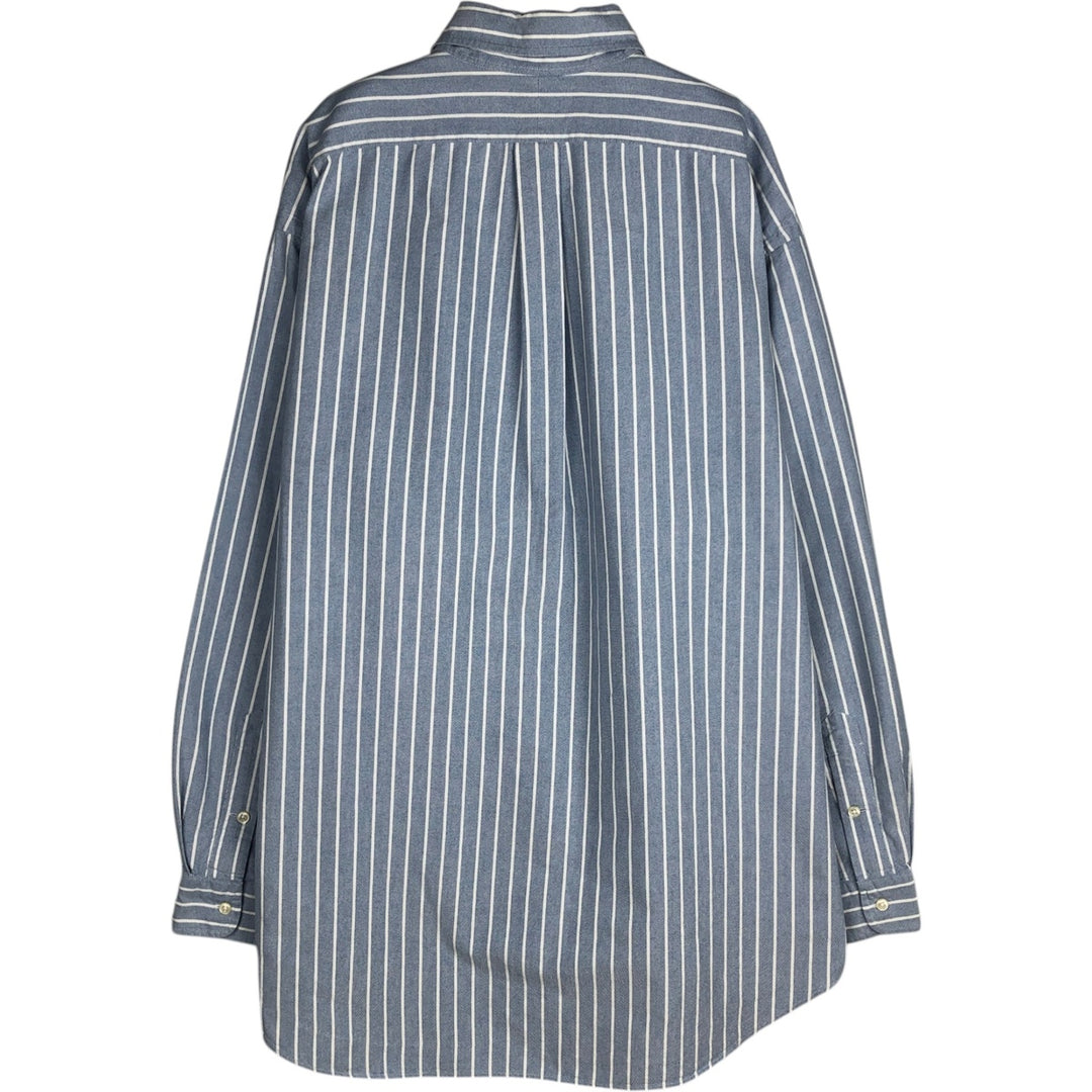 Ralph Lauren BLAKE long sleeve button-down striped shirt, men's size XL cotton Blue type light blue Vintage Second Hand
