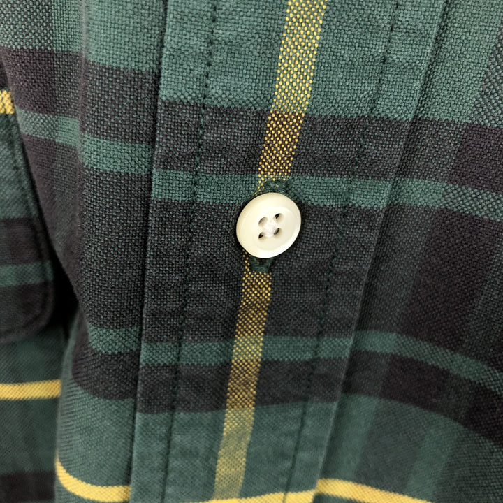 Ralph Lauren long sleeve button down check shirt, men's size L cotton green type Vintage Second Hand