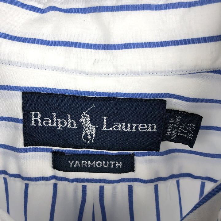 Ralph Lauren YARMOUTH Long Sleeve Button-Down Striped Shirt, Men's XL cotton white type Vintage Second Hand