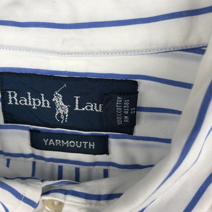Ralph Lauren YARMOUTH Long Sleeve Button-Down Striped Shirt, Men's XL cotton white type Vintage Second Hand