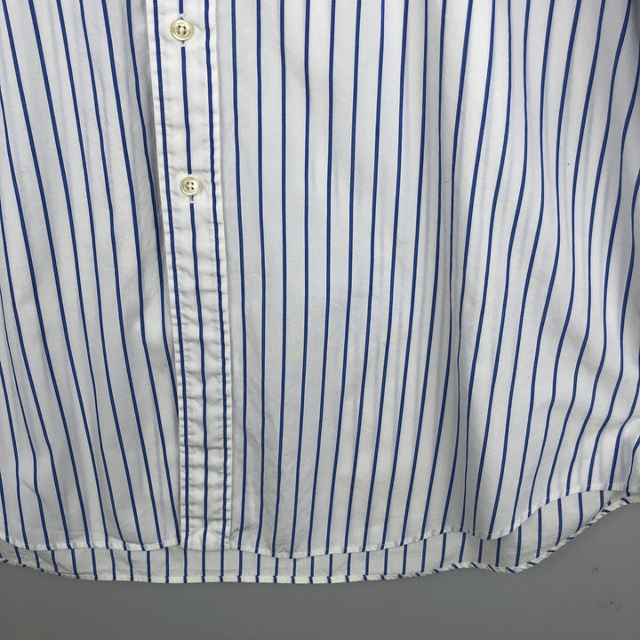 Ralph Lauren YARMOUTH Long Sleeve Button-Down Striped Shirt, Men's XL cotton white type Vintage Second Hand