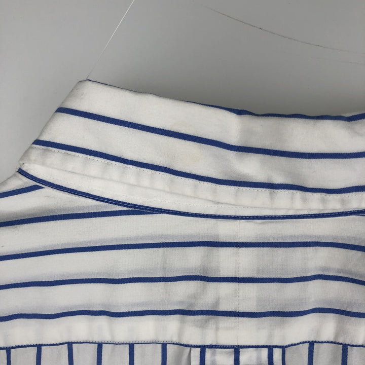 Ralph Lauren YARMOUTH Long Sleeve Button-Down Striped Shirt, Men's XL cotton white type Vintage Second Hand