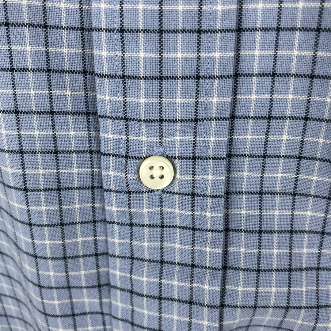 Ralph Lauren Classic Fit Long Sleeve Button Down Check Shirt Men's XL cotton Blue type light blue Vintage Second Hand