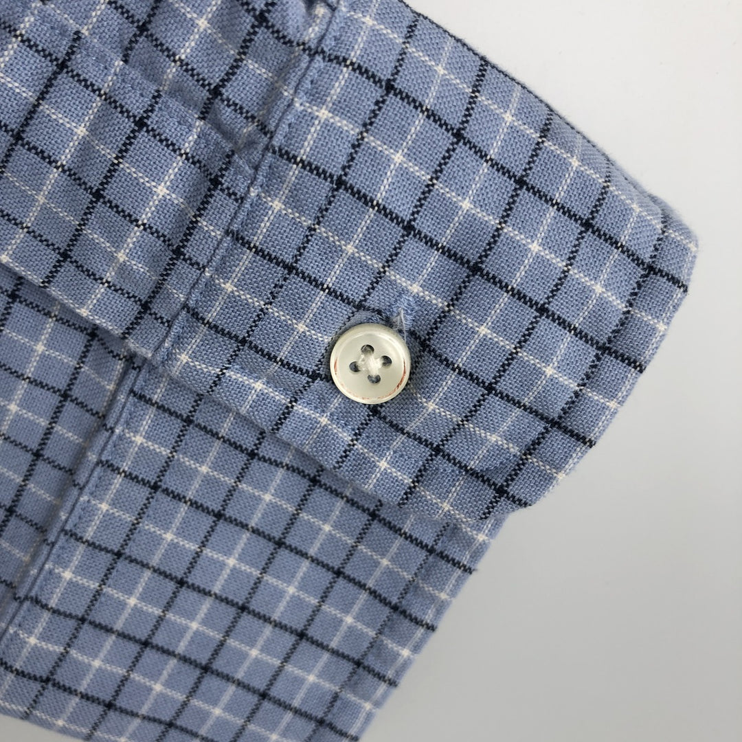 Ralph Lauren Classic Fit Long Sleeve Button Down Check Shirt Men's XL cotton Blue type light blue Vintage Second Hand