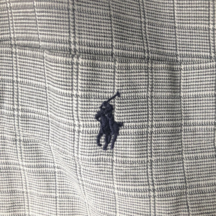 Ralph Lauren POLO GOLF LOFTING Long-Sleeve Cotton Check Shirt, Men's Size L (approx.) cotton gray type Vintage Second Hand